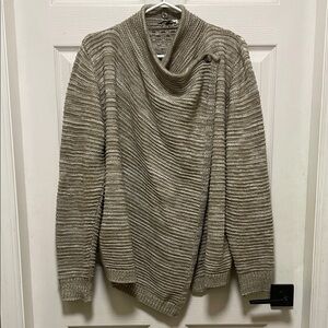 RXB | Asymmetrical | Draped | Cardigan | Knit | Sweater Jacket | Size XL | Taupe